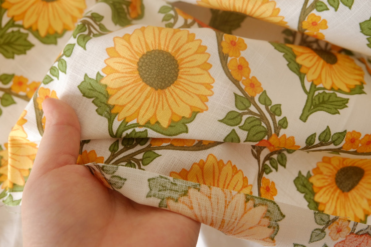 Sunflower Vine Slub Cotton Linen – 3.3 yd