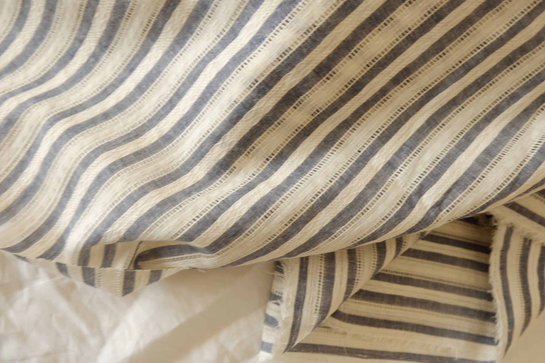 Blue Stripe Openwork Cotton Jacquard – 1.64 yd