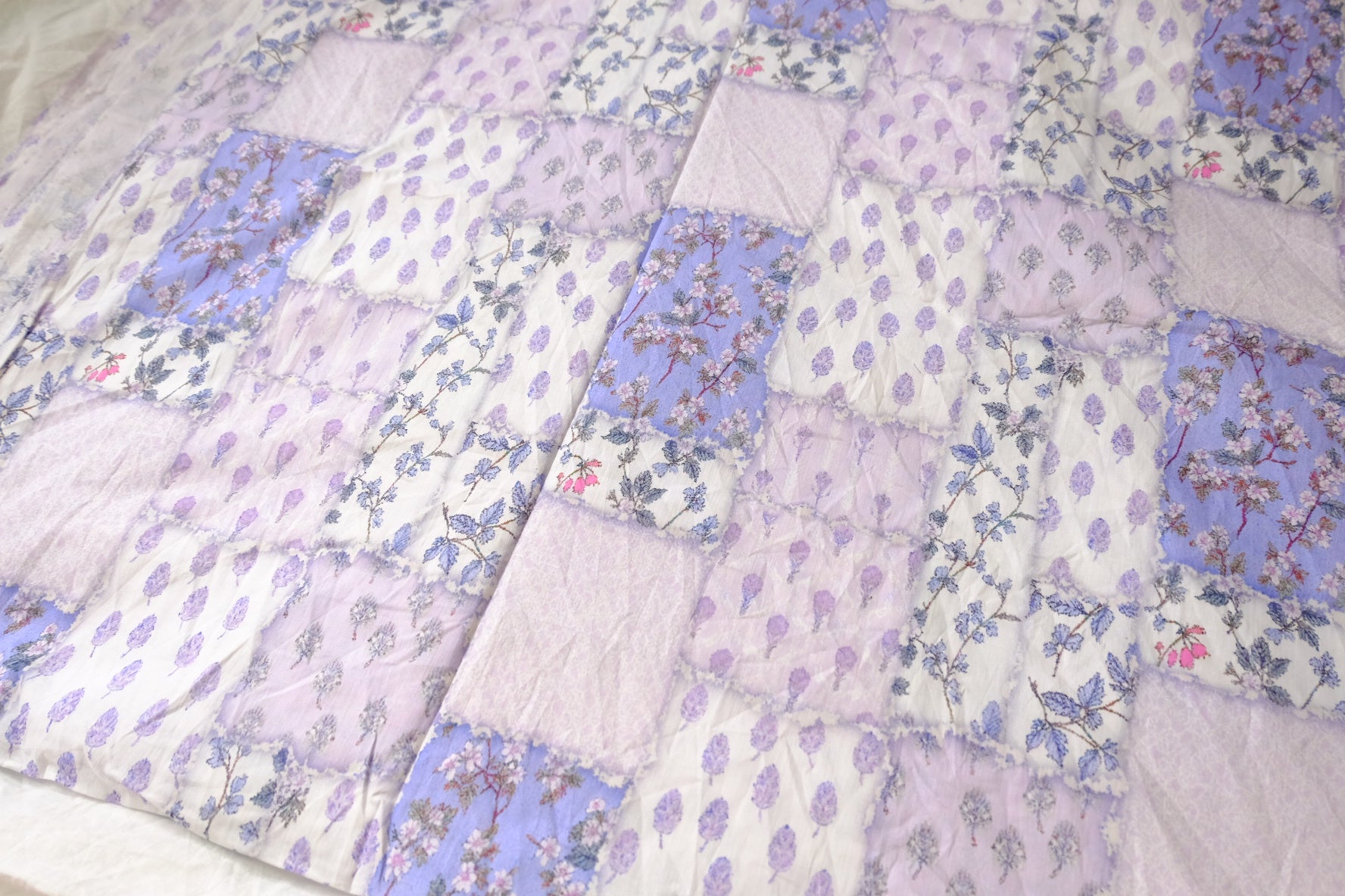 Patchwork Floral Cotton Lawn, Soft Lilac Mix, 4.7 Yards