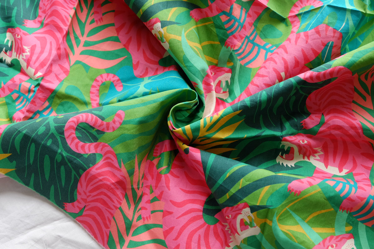 Pink Tiger High-Density Cotton Poplin – 0.9 yd