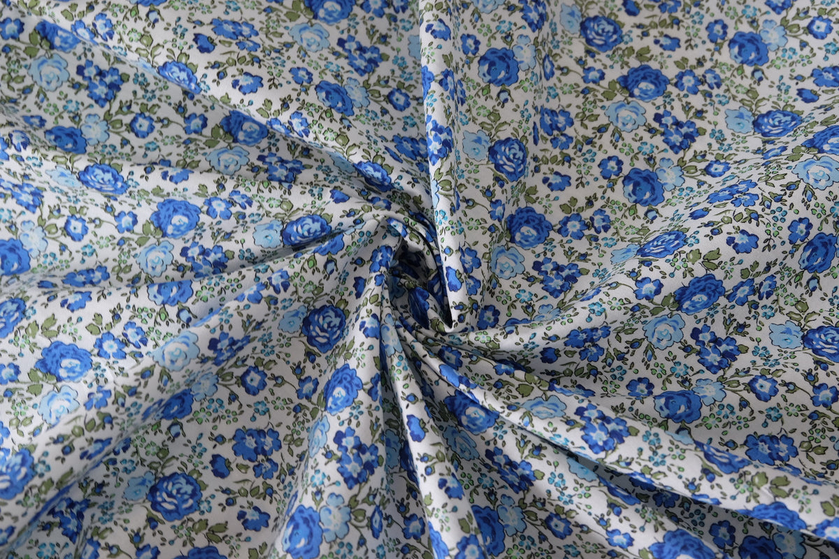 Blue Garden Floral Cotton Poplin – 3.3 yd