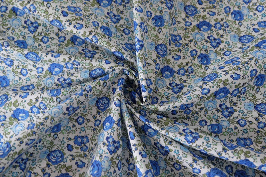 Blue Garden Floral Cotton Poplin – 3.3 yd