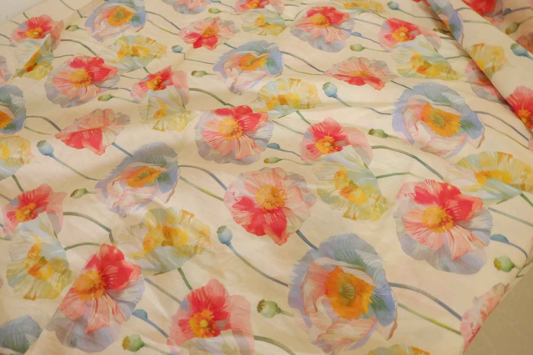 Watercolor Poppy Cotton Lawn Dress Fabric – 3.5 yd