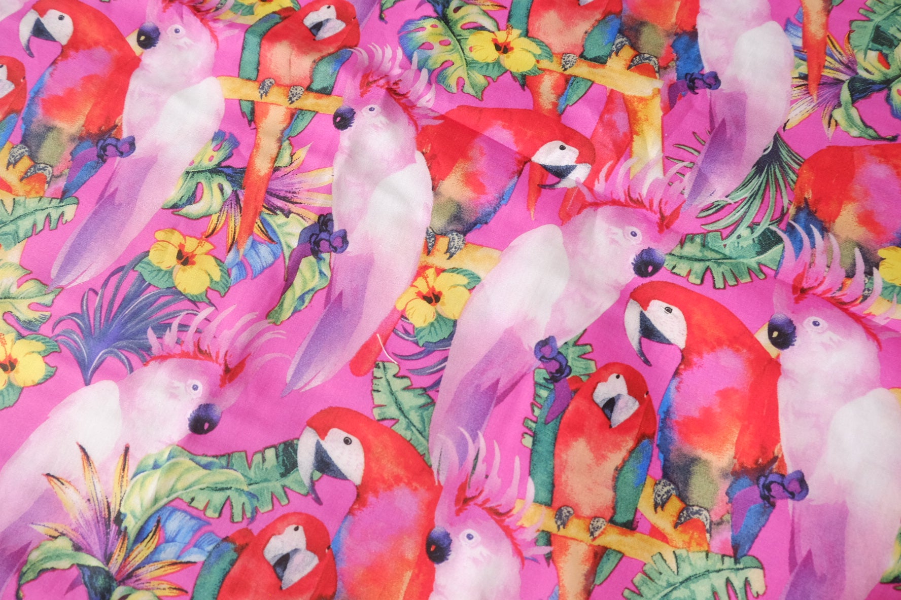 Tropical Parrot Cotton Poplin, 1.65 Yards
