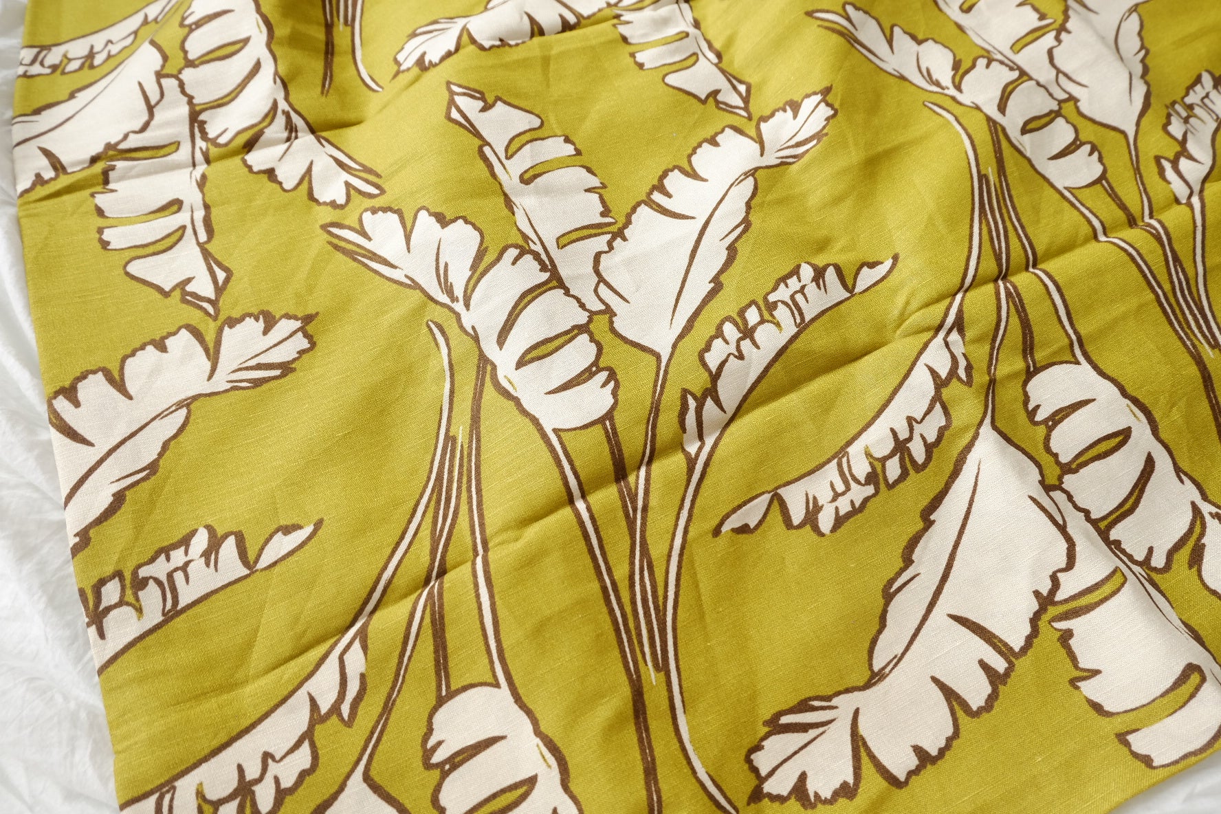 Olive Tropical Cotton Linen Blend Fabric, Soft Structure, 3.1 Yards