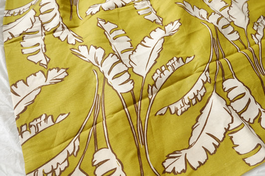 Olive Tropical Cotton Linen Blend Fabric, Soft Structure, 3.1 Yards