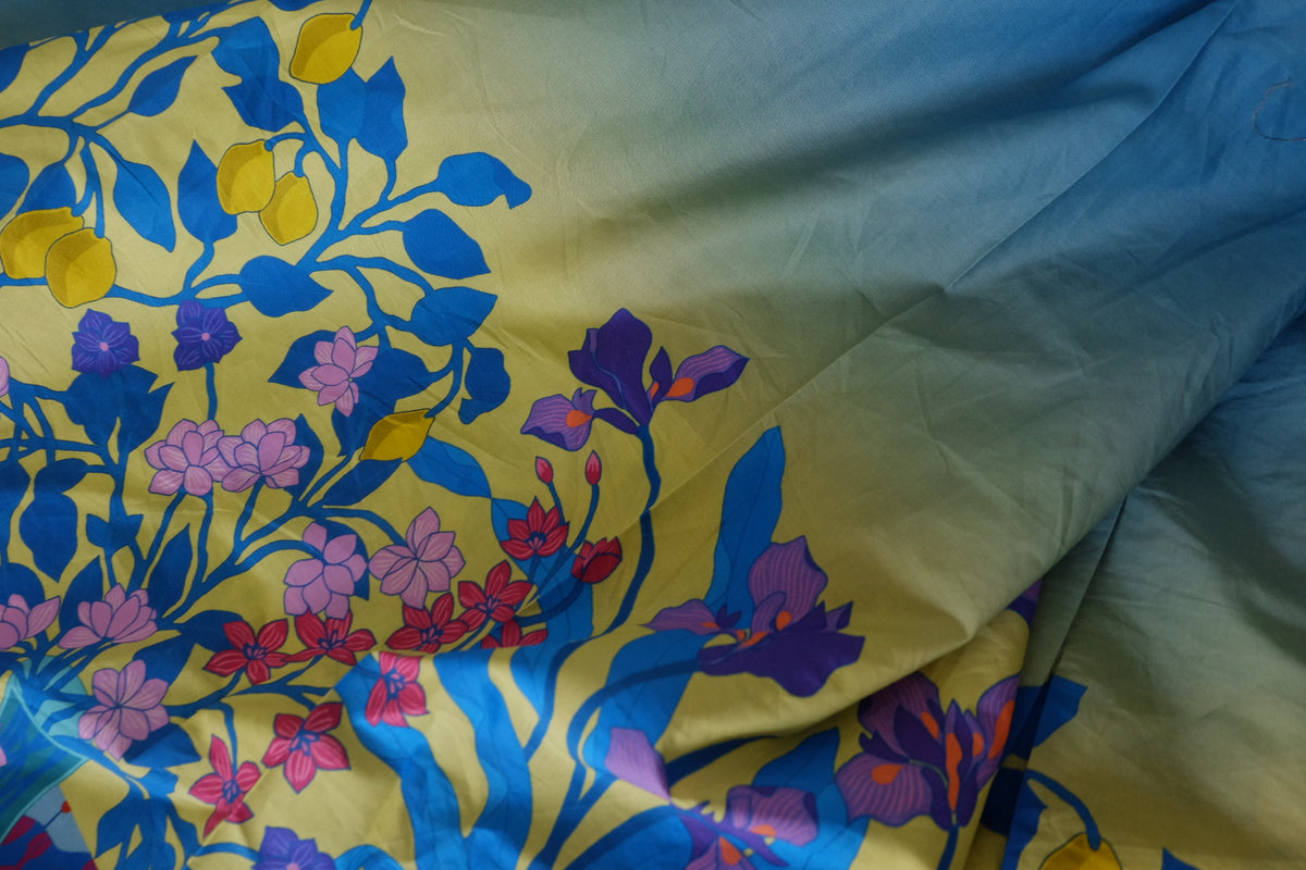 Double Border Botanical Cotton Fabric – 3.3 yd