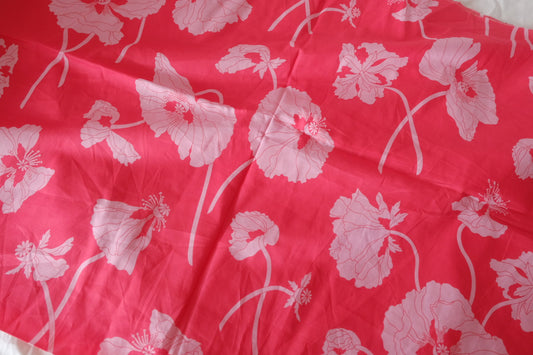 Pink Poppy Garden Cotton Lawn – 1 yd