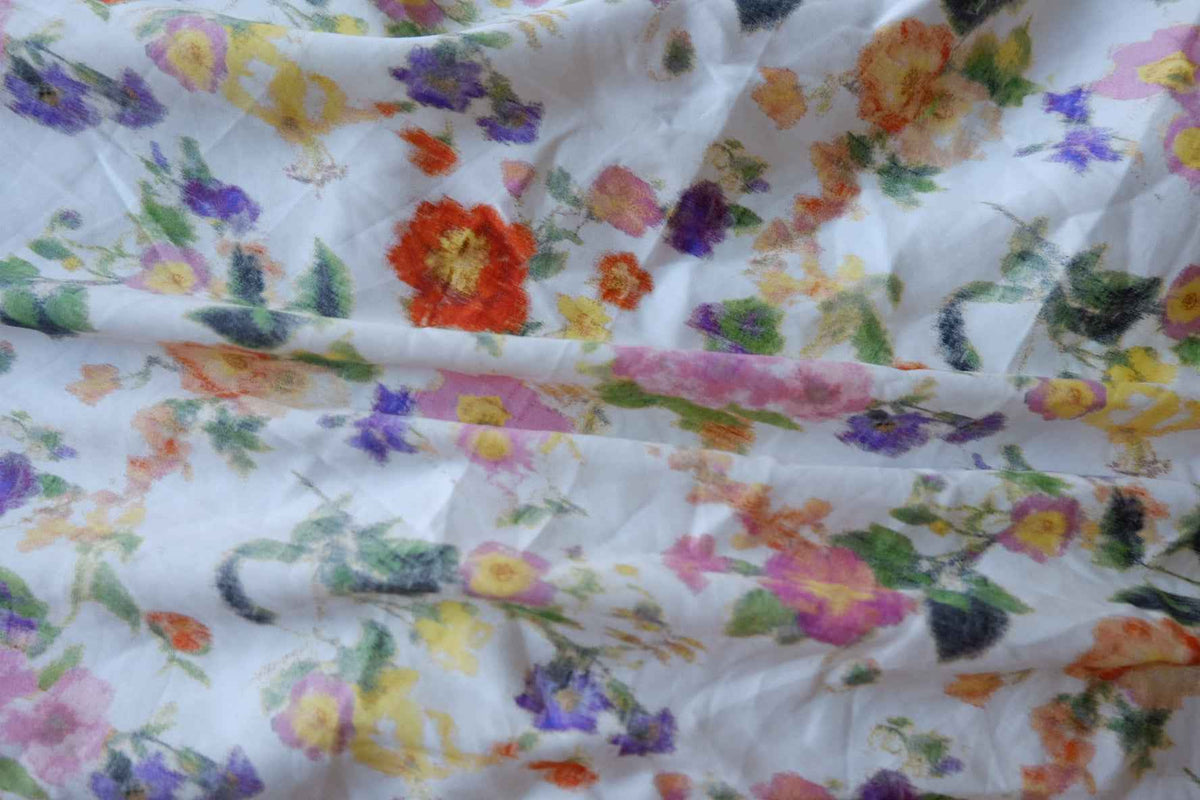 Watercolor Wildflower Cotton Sateen with Slight Stretch – 2.73 yd