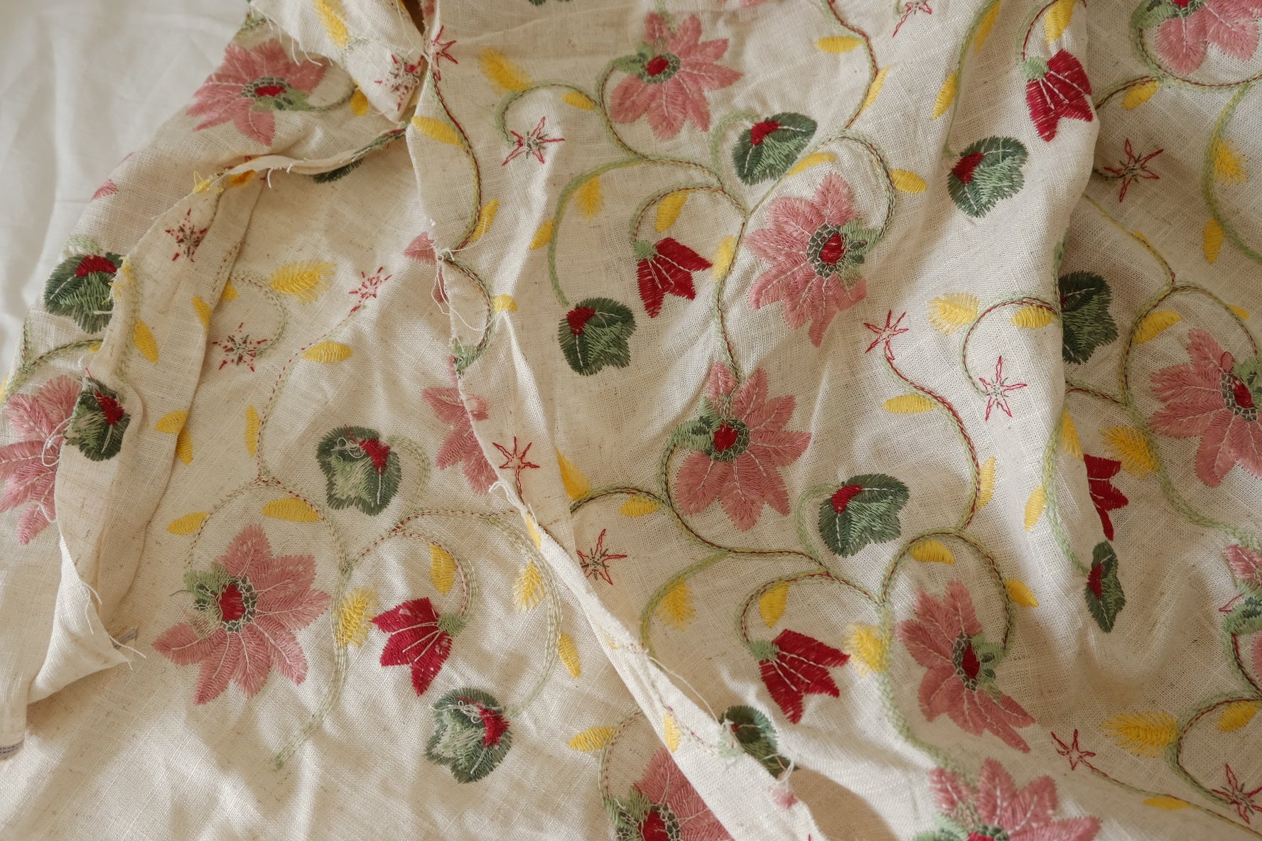 Garden Vine Embroidered Linen Cotton – 2.2 yd