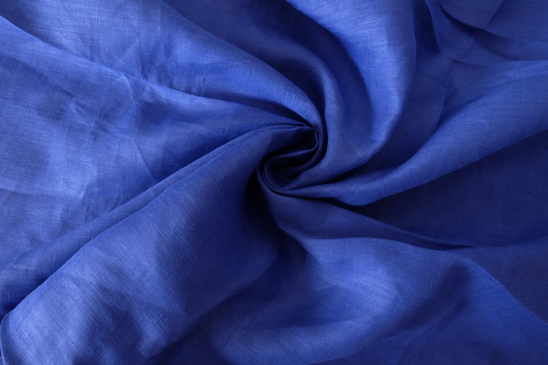 Heavy Pure Linen Fabric in Klein Blue - 1.6 yd