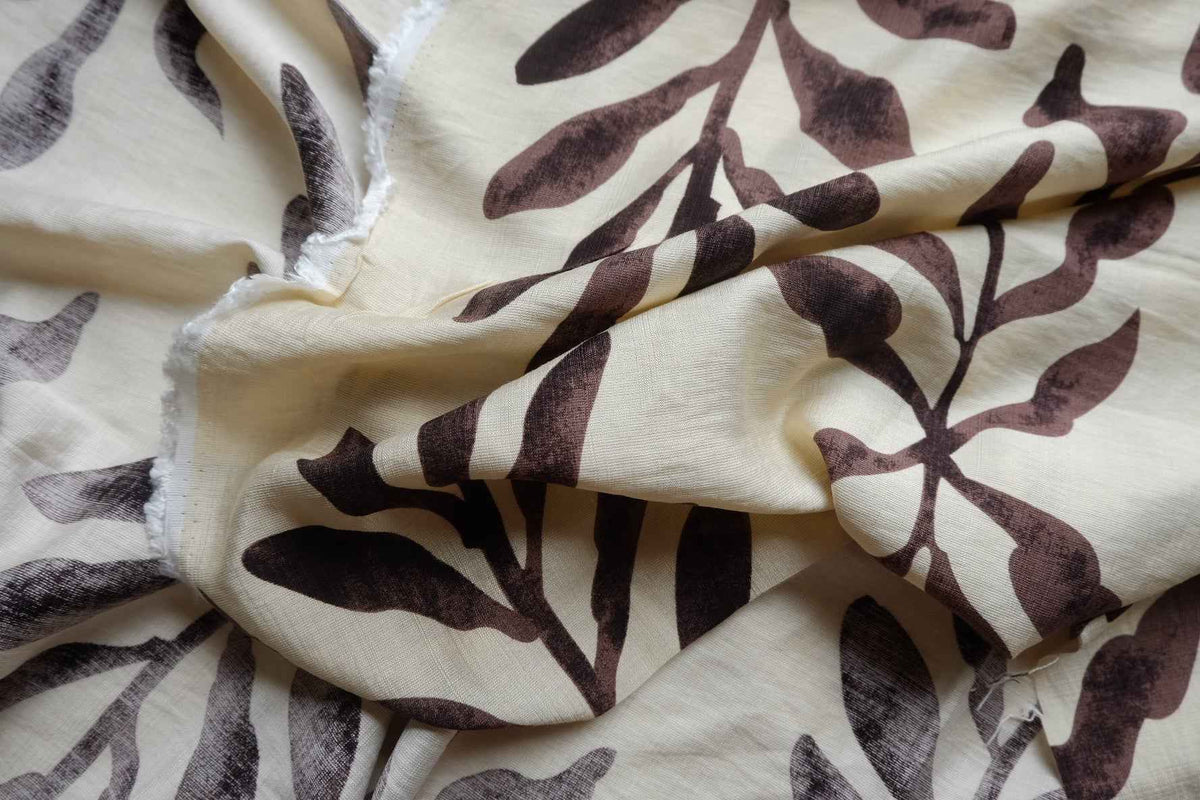 Espresso Botanical Tencel Ramie Nylon — 2.0 yd