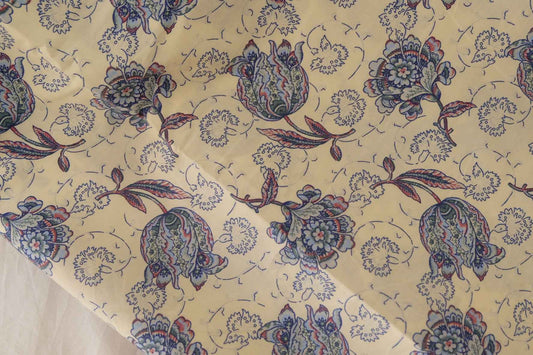 Pastel Tulip Border Cotton Poplin Fabric – 2.2 yd
