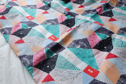Abstract Geometric Lightweight 60s Cotton Poplin — 2.19 yd