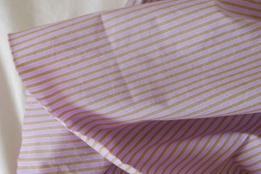 Lilac Taupe Stripe Fine Cotton – 2.2 yd