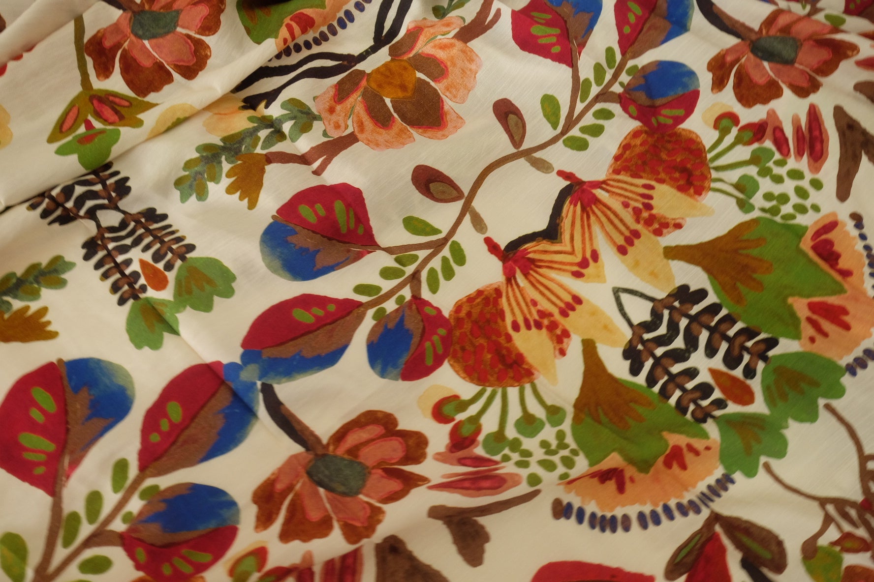 Painterly Floral Tencel Blend Fabric – 3.3 yd