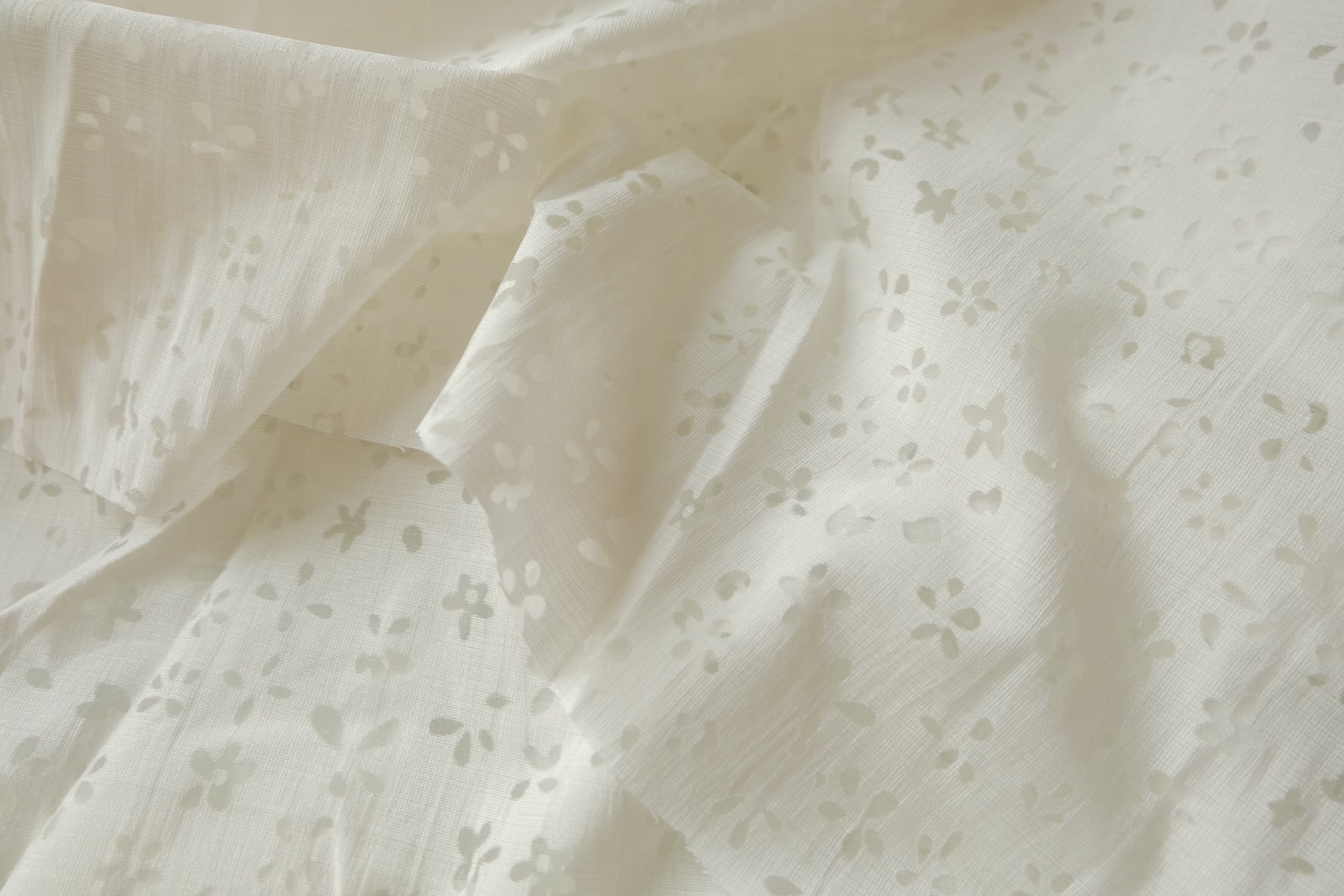 Burnout Tencel Blend with Soft Floral Motif, 3.3 Yards