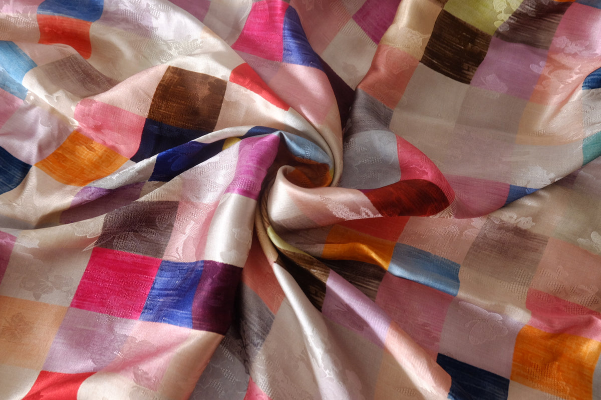 Pastel Patchwork Viscose Jacquard Sateen – 2.2 yd