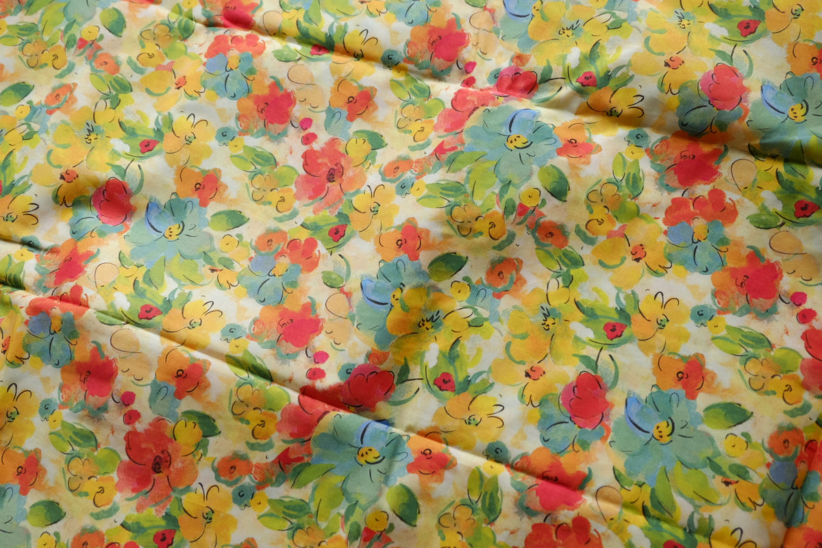 Watercolor Garden Cotton Poplin – 2.5 yd