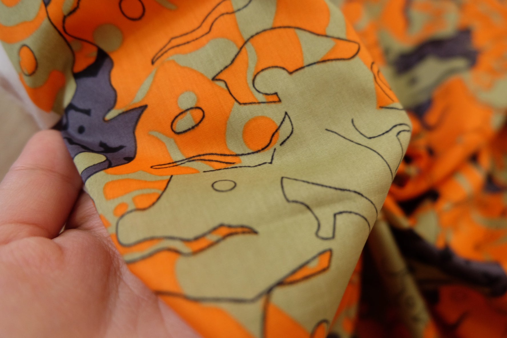 Abstract Orange Cotton Poplin – 2.2 Yards