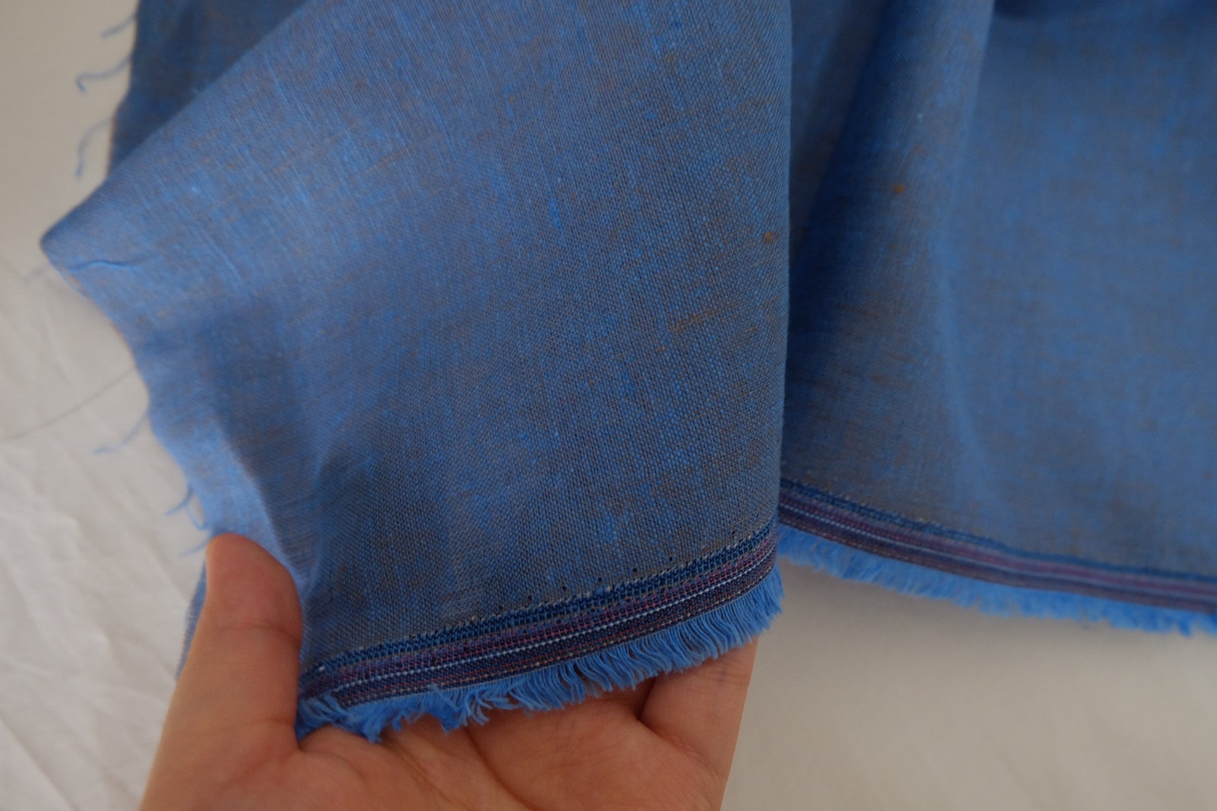 Indigo Mist Color Woven Linen Cotton Fabric – 2.2 yd
