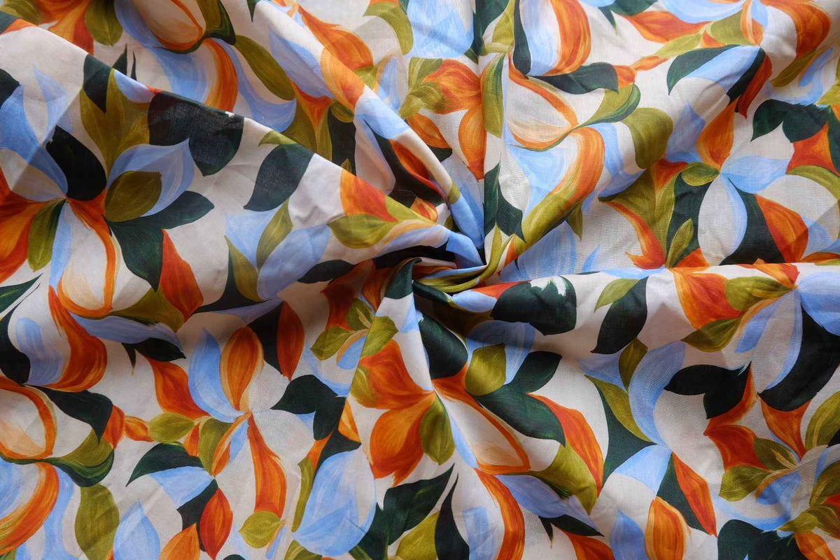 Painterly Floral Cotton Lawn — 2.1 yd