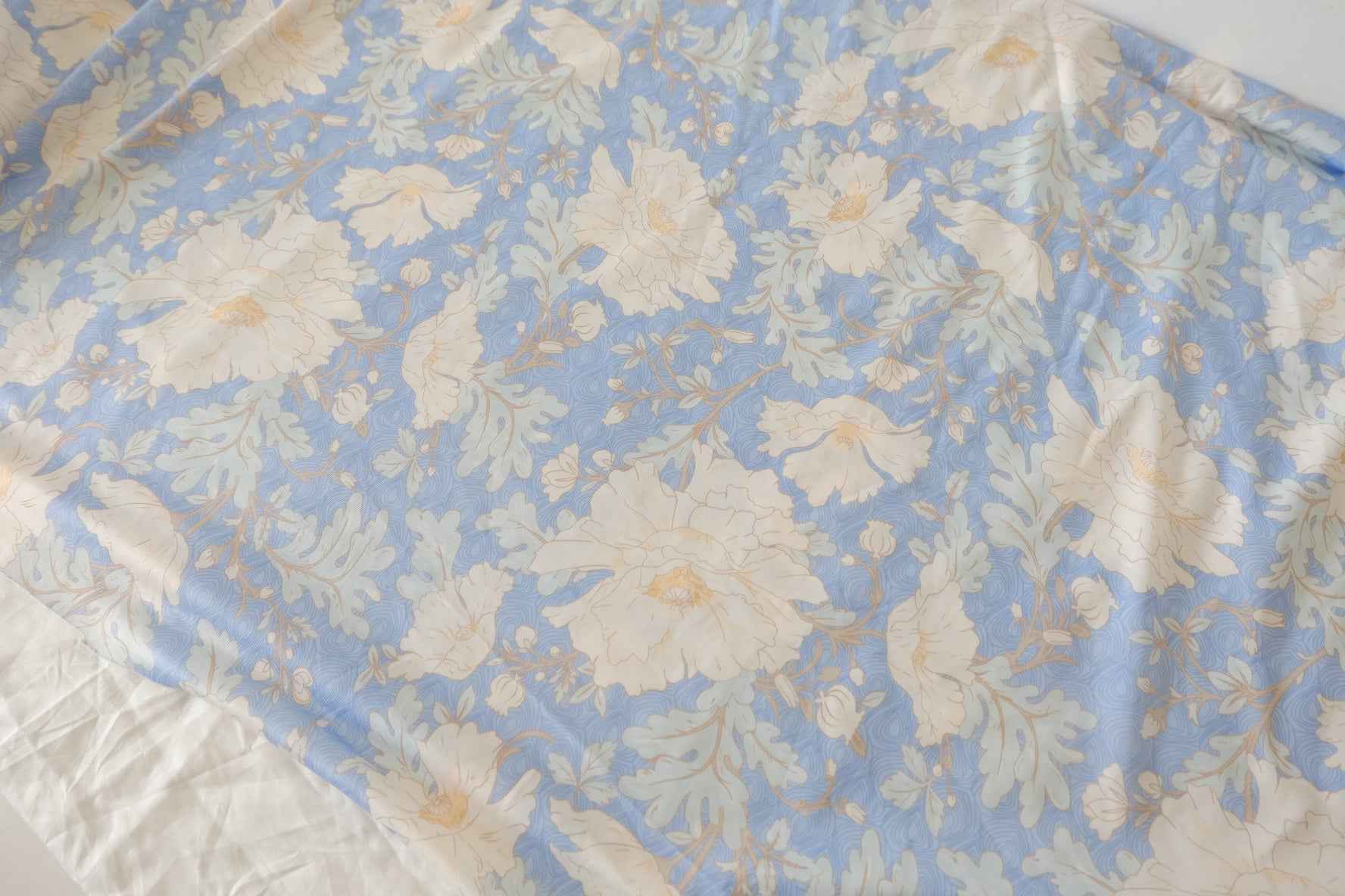 Powder Blue Floral Stretch Mesh – 2.19 yd