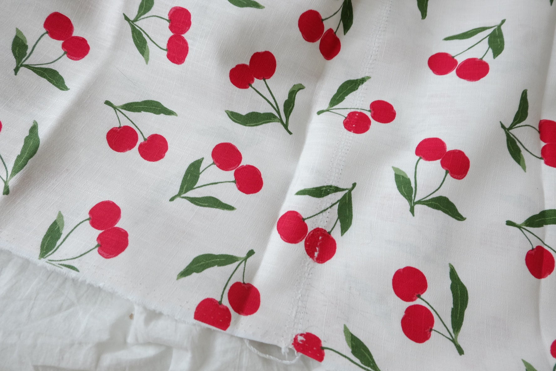 Cherry Linen-Cotton Fabric — 2.19 yd