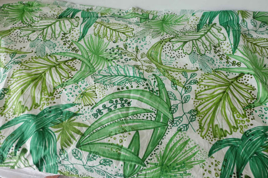 Green Botanical Sketch Cotton Poplin Fabric – 3 yd