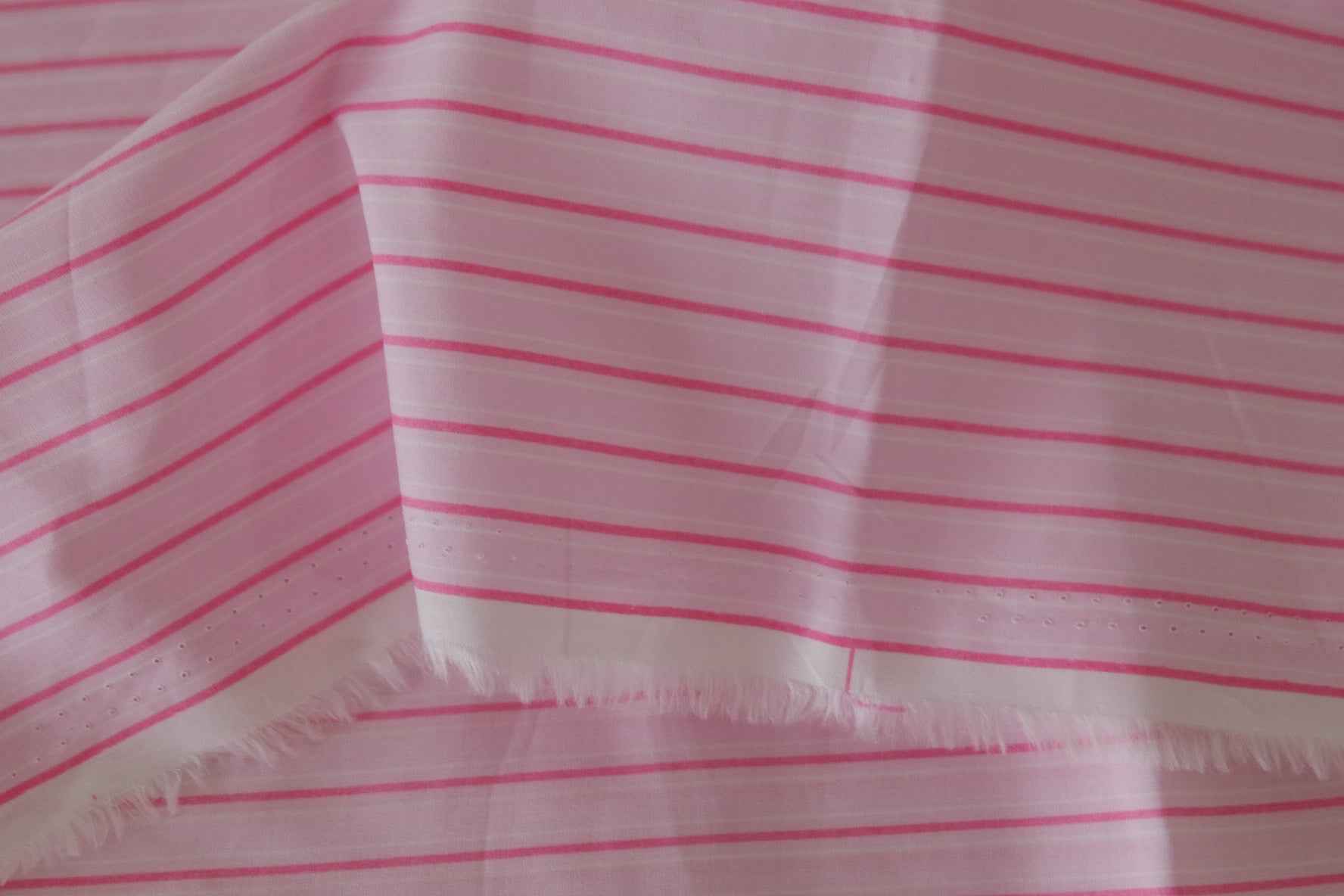 Pink Pinstripe Silky Cotton Poplin – 2.2 yd
