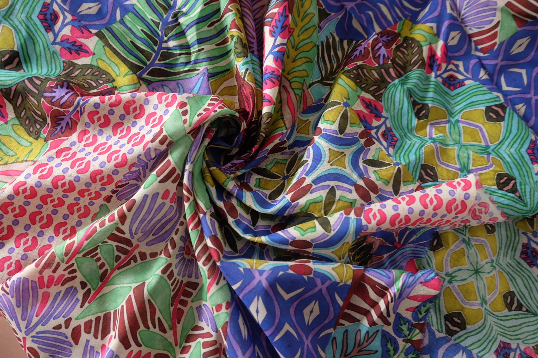 Vibrant Patchwork Print Cotton Lawn – 3.28 yd