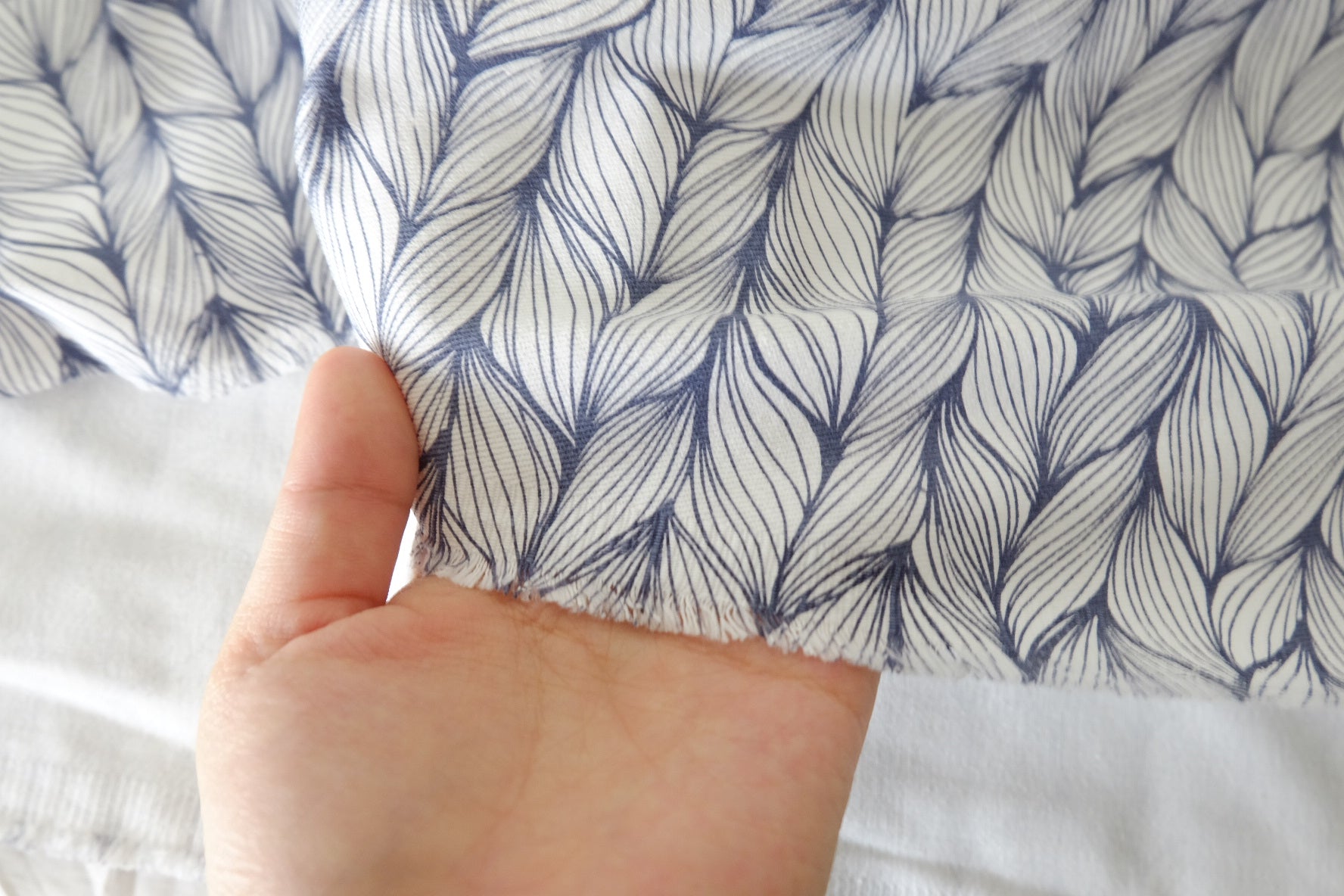 Braided Knit Illusion Print Stretch Cotton Denim Fabric – 1.64 yd Piece