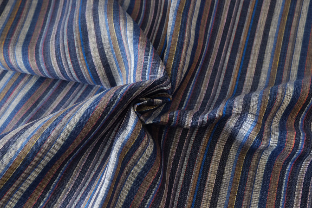 Vintage Multicolor Stripe Pure Linen – 2.2 yd