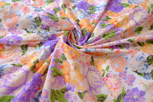 Pastel Garden Floral Silky 80s Cotton Lawn — 3.28 yd