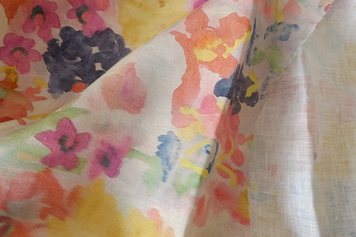 Watercolor Garden Pure Linen – 1.6 yd