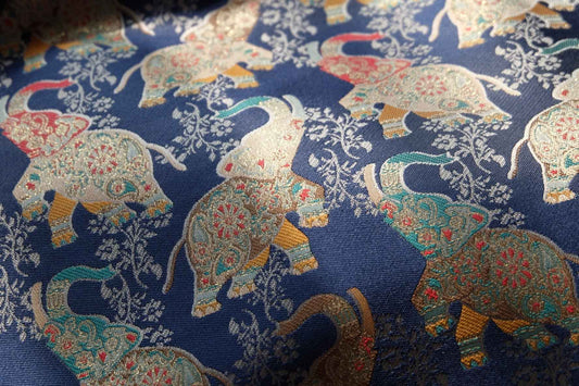 Elephant Jacquard Brocade Fabric for Vests and Cheongsam-Inspired Dresses, 2.19 Yards