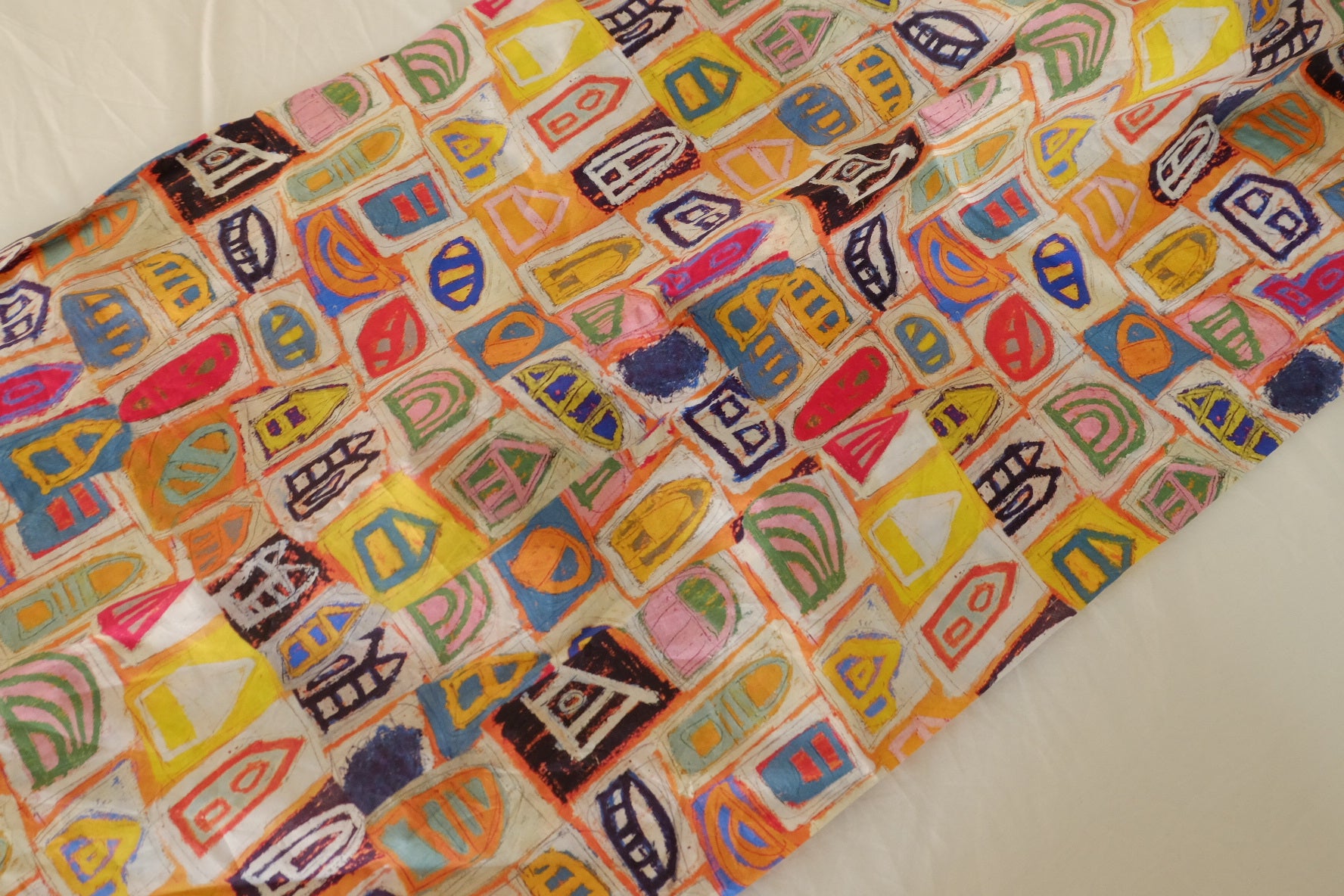 Colorful Abstract 80s Cotton Poplin Fabric – 2.2 yd