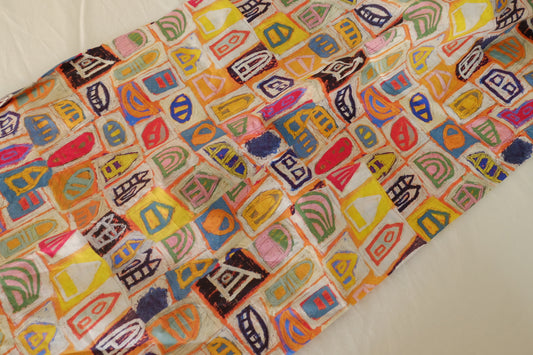 Colorful Abstract 80s Cotton Poplin Fabric – 2.2 yd