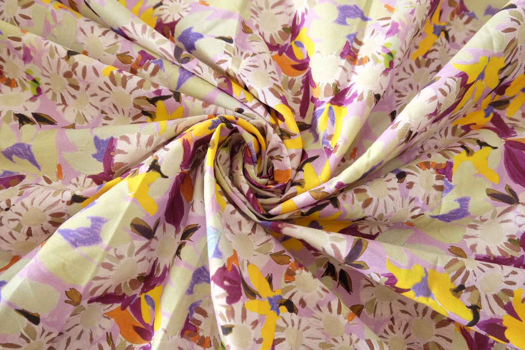Lemon Lilac Garden 60s Cotton Poplin – 2.84 yd