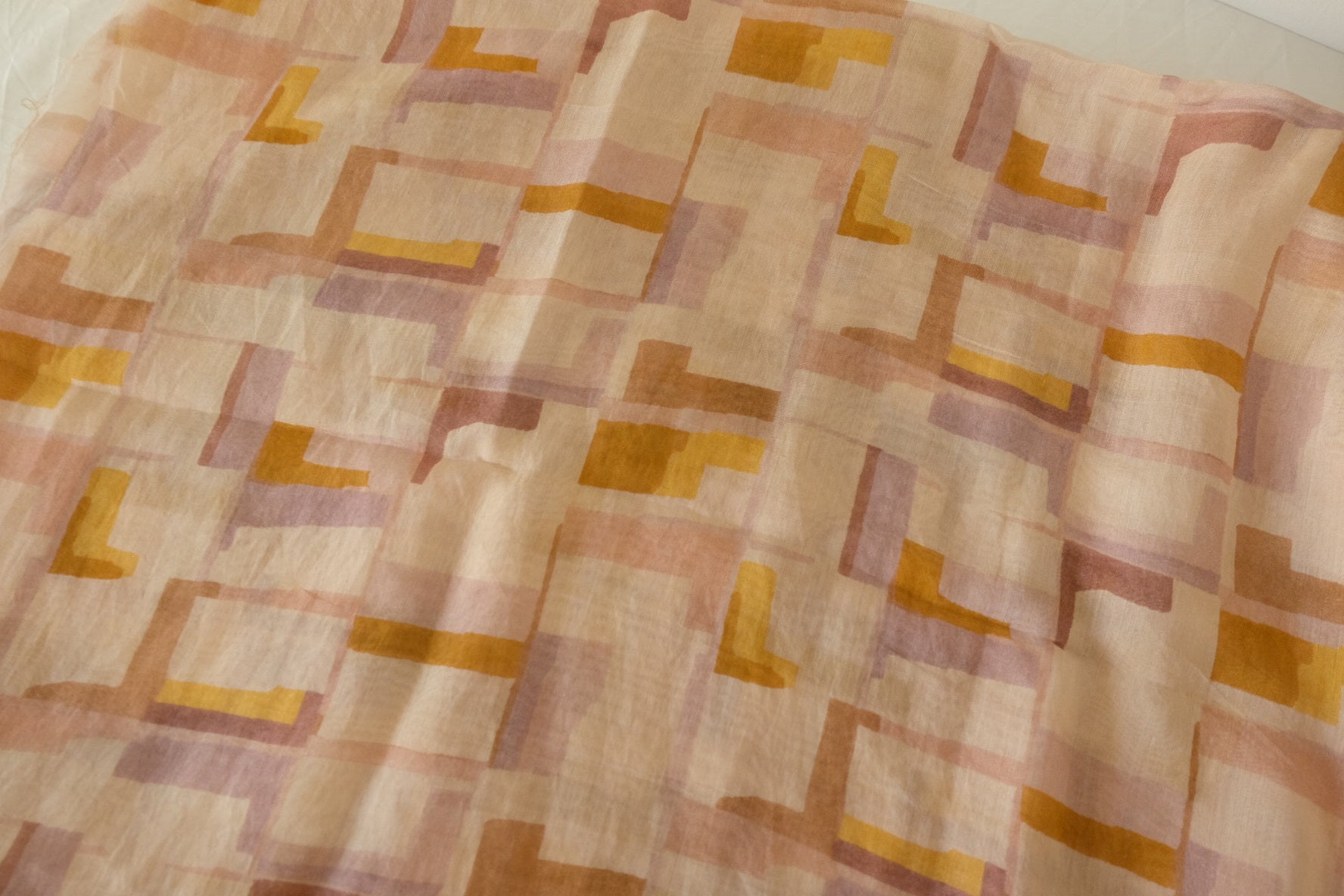 Abstract Geometric  Lightweight Tencel Cotton Blend Fabric – 1.9 yds
