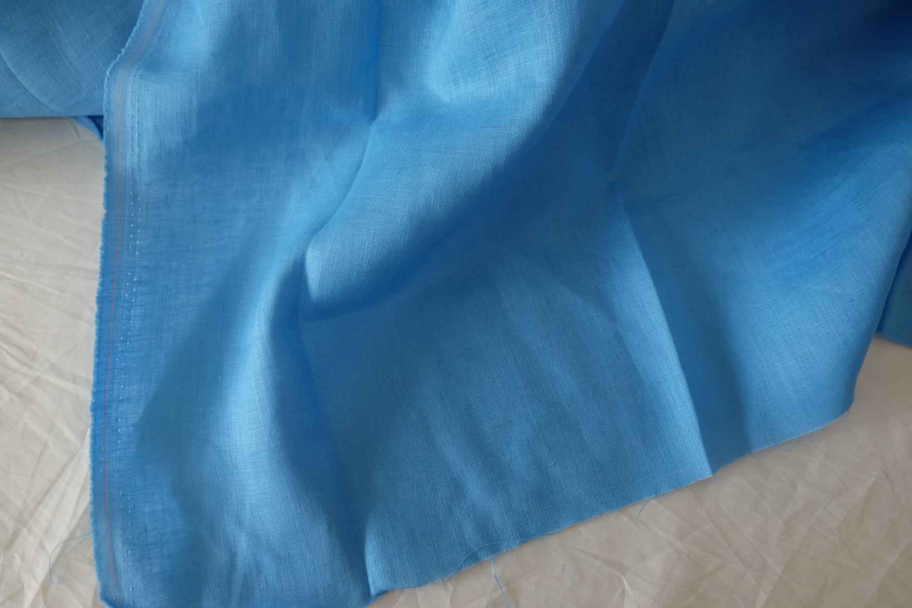 Sky Blue Heavy Pure Linen — 1.64 yd