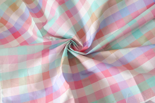Pastel Candy Check Cotton Poplin – 3.3 yd