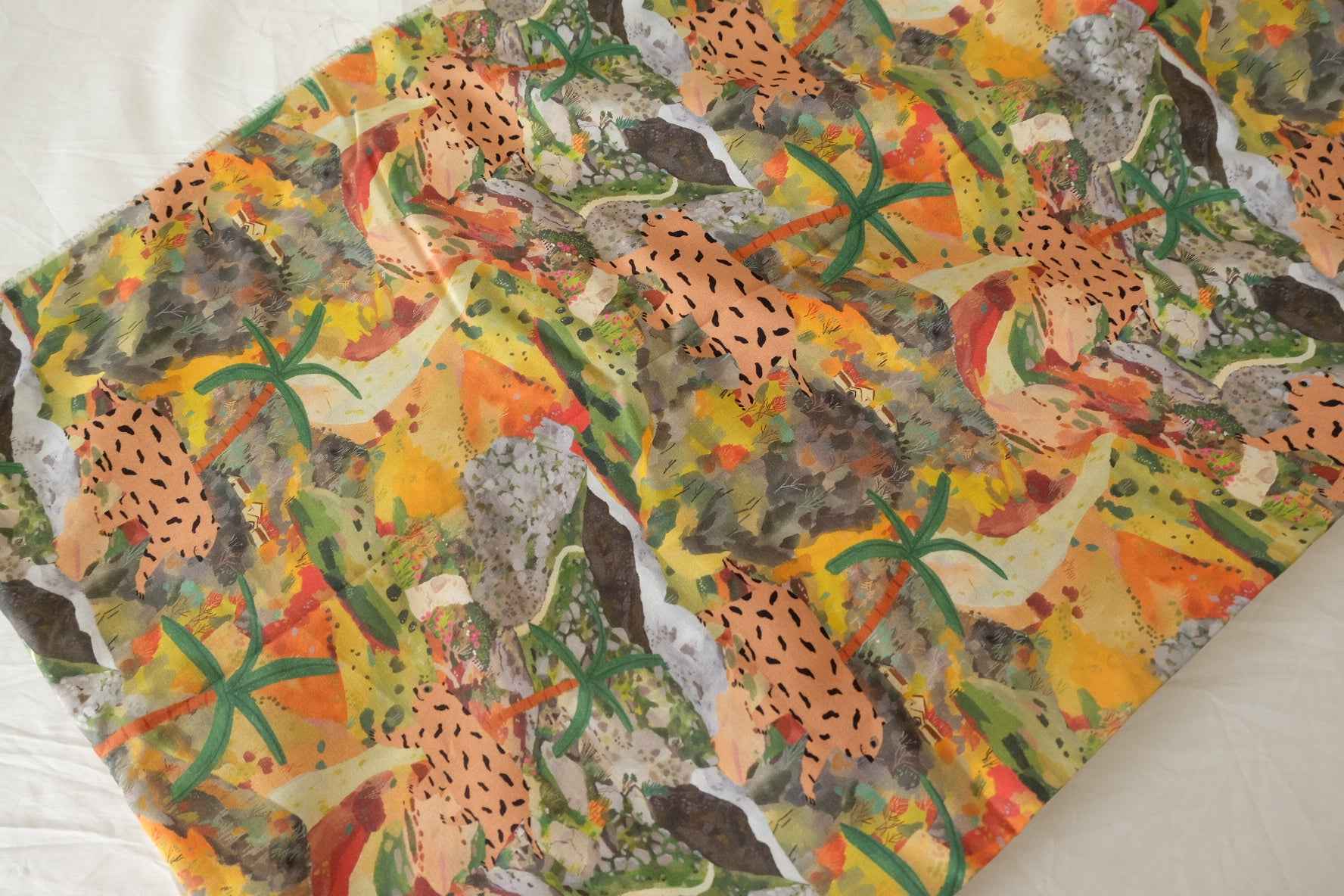 Yellow Jungle Cotton Poplin — 2.51 yd