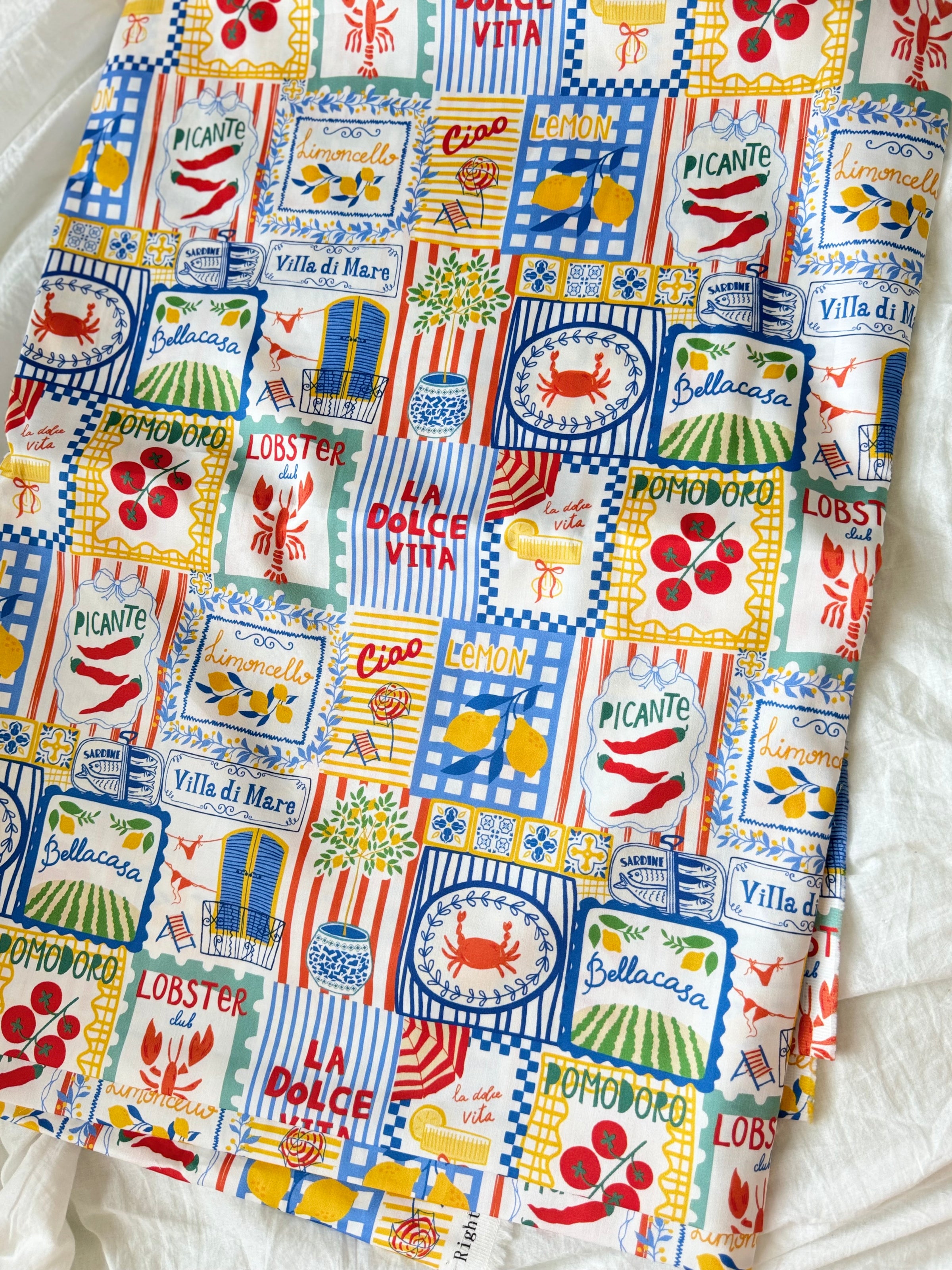 Mediterranean Market Crisp Cotton Sateen Fabric — 2.75