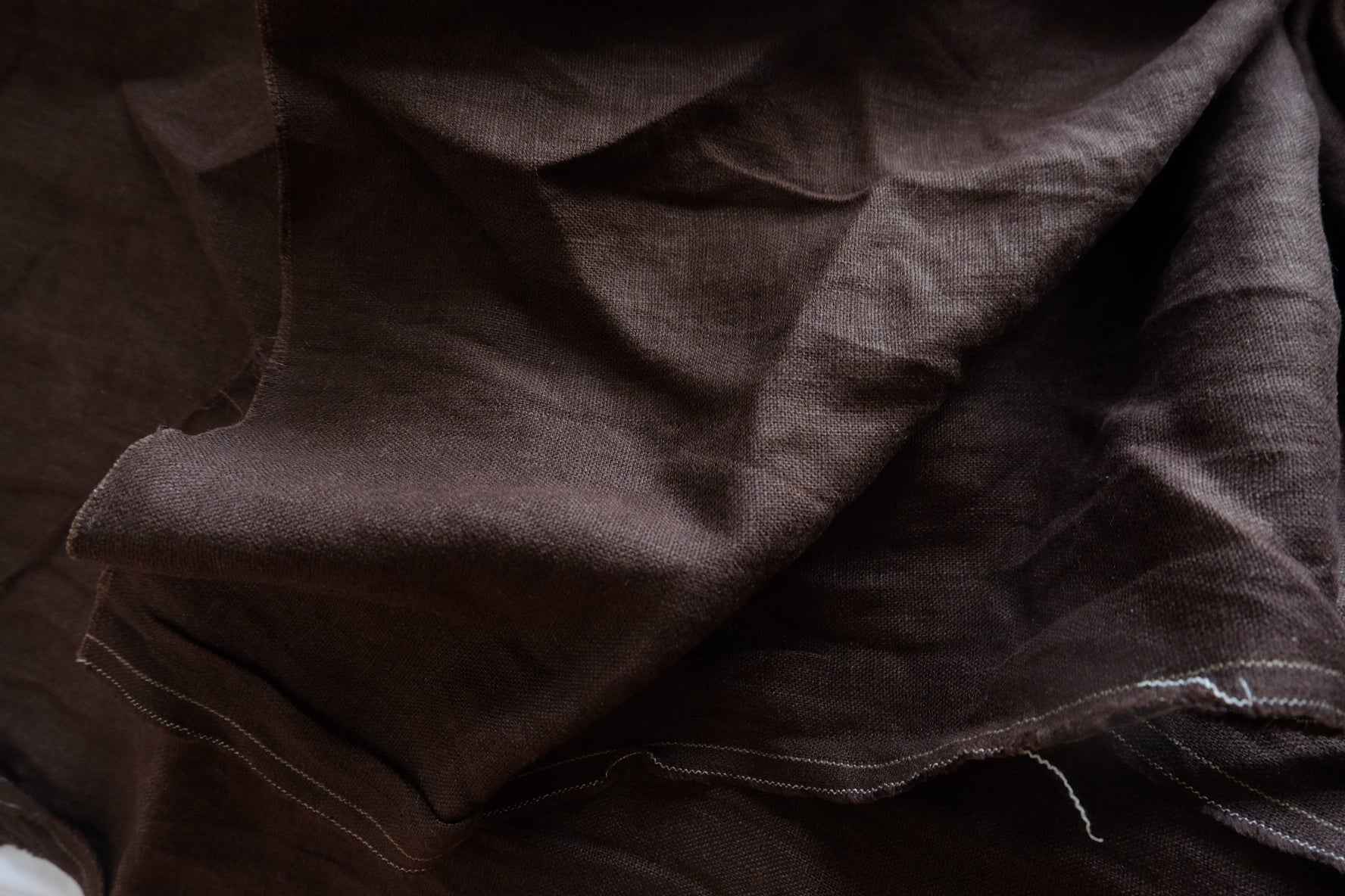 Dark Chocolate Heavy Linen Fabric - 1.86 yd