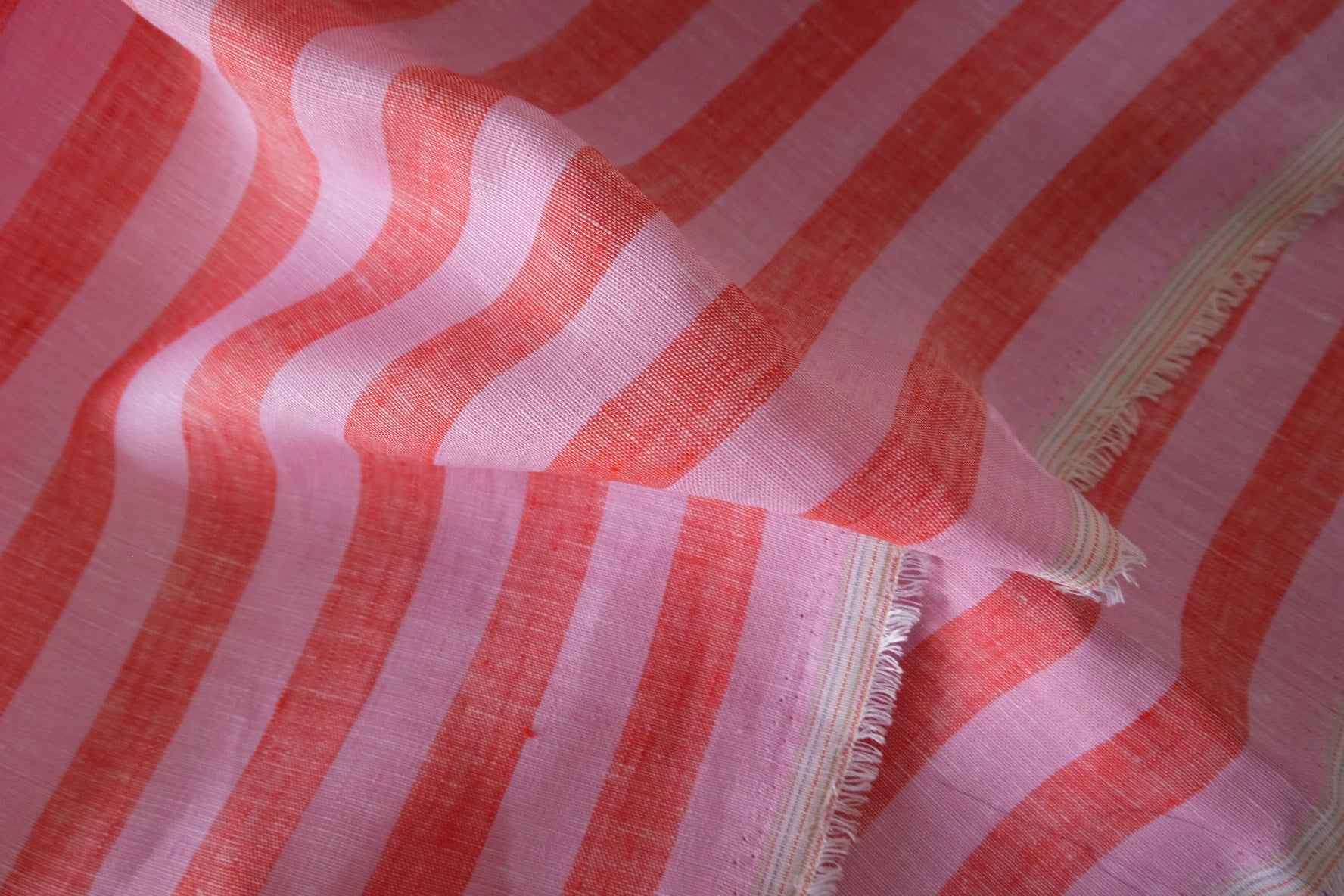 Coral Pink Yarn Dyed Linen Fabric – 2.2 yd