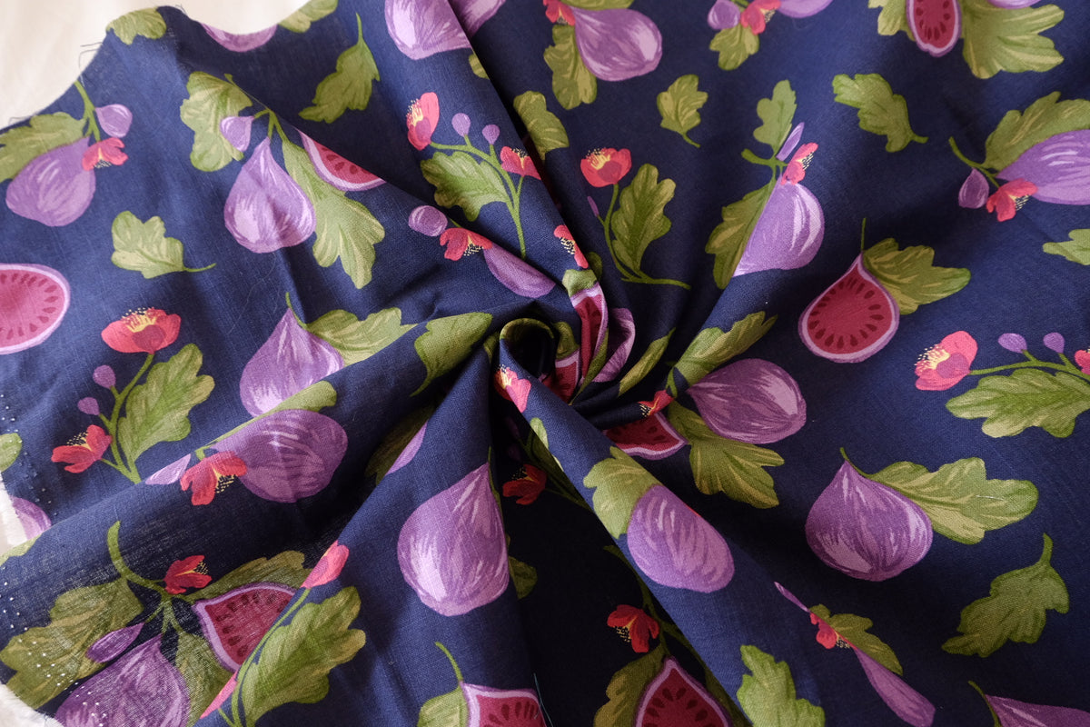 Fig & Floral Slub Linen Cotton – 3.3 yd