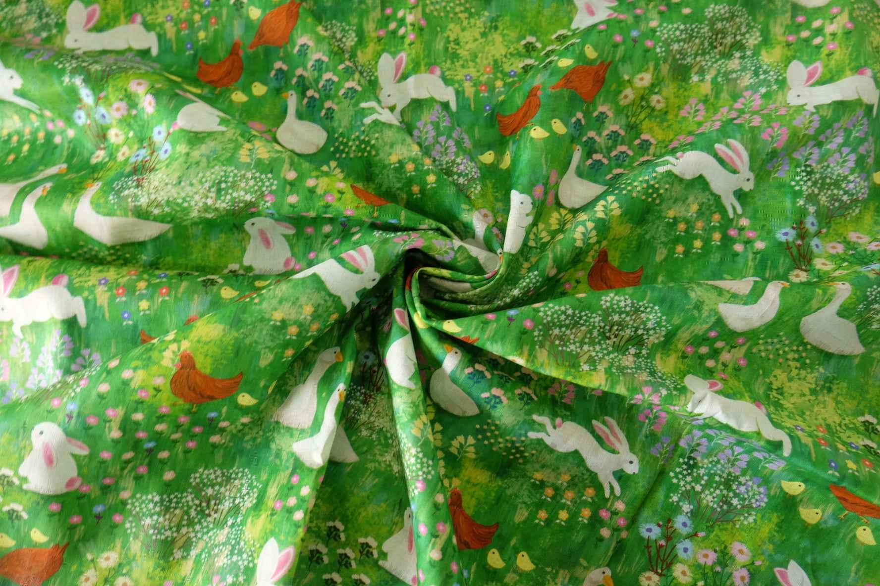 Storybook Meadow Animals Cotton Lawn Fabric – 1.6 yd