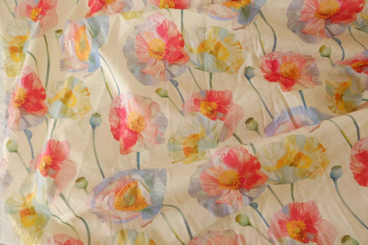 Watercolor Poppy Cotton Lawn Dress Fabric – 3.5 yd