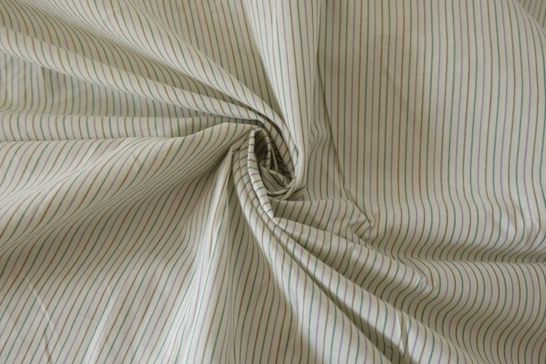 Soft Woven Stripe Cotton Fabric – Pastel Multicolor Yarn Dyed Cotton – 2.2 yd